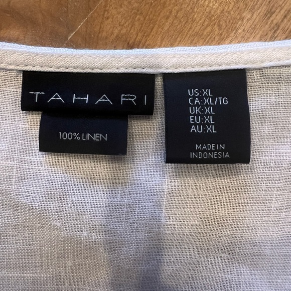 Tahari Linen Color Block Dress - Picture 6 of 12
